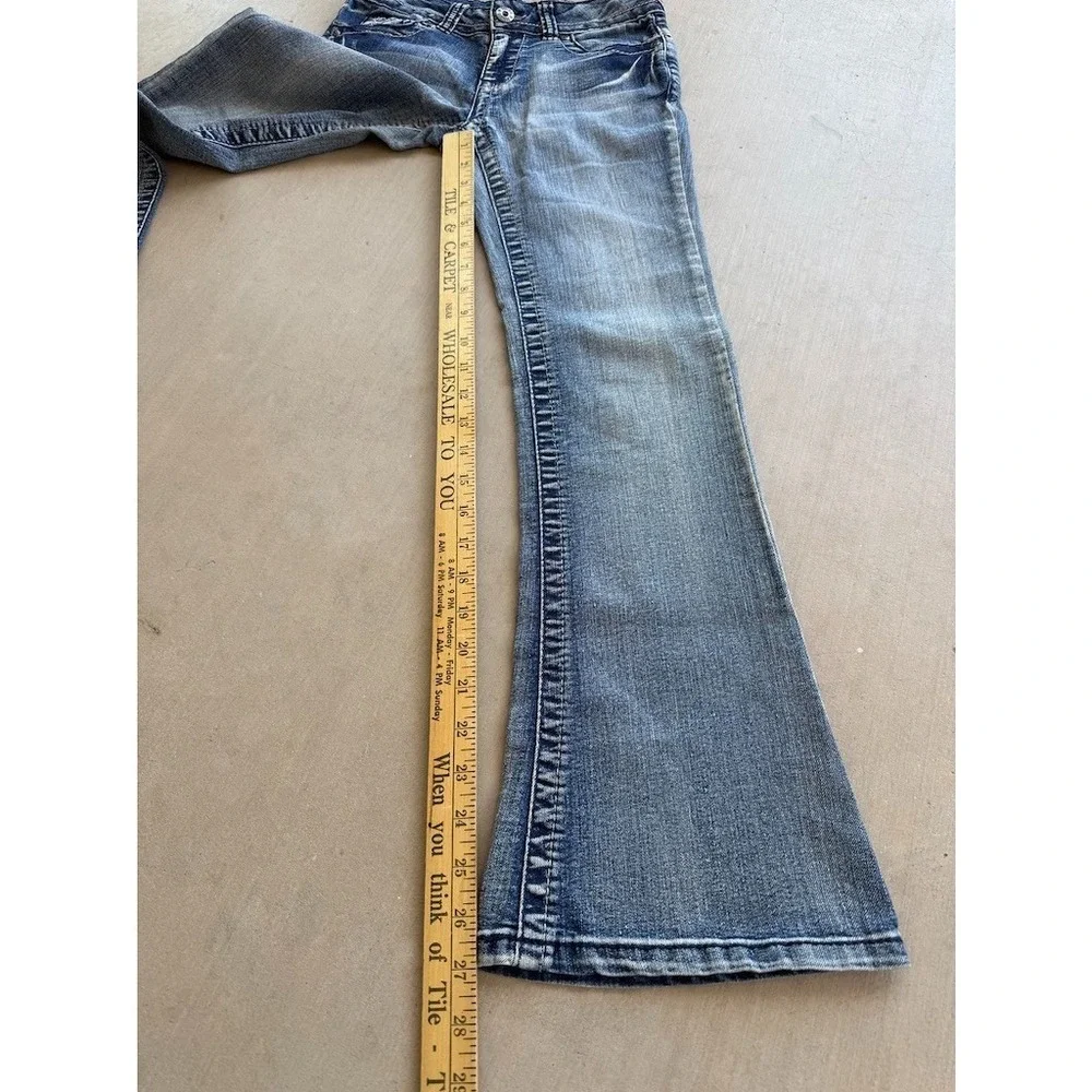 Mudd Y2K Flare Jeans 26" Waist Blue Distressed Low Rise Stretch Denim - Picture 10 of 10